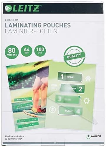 Leitz Esselte laminavimo krepšiai A4 80 mikronų (33818)