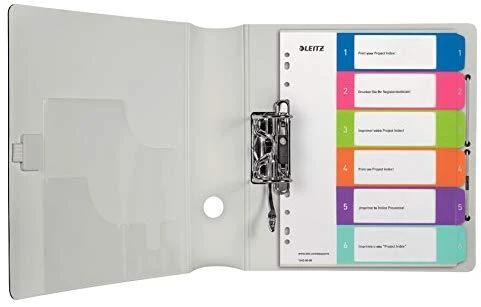 Leitz A4 segtuvas su spalvotais skaitmeniniais skirtukais