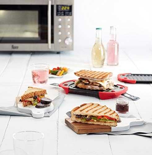 Lekue Microwave Grilis, Sandwich Maker, Panini Press, 10 in X 5.7 in, Raudona