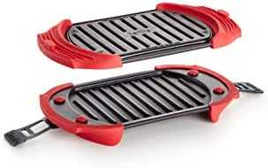 Lekue Microwave Grilis, Sandwich Maker, Panini Press, 10 in X 5.7 in, Raudona