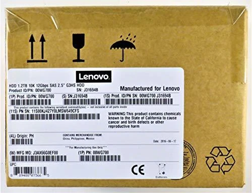 „Lenovo“ 1,2 TB 2,5 colio SAS-3 (12 Gb/s) serverio diskas (00WG701)