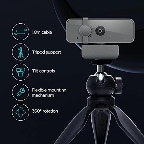 Lenovo Essential FHD interneto kamera USB 2.0, Juoda