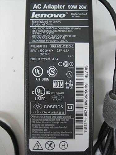 Maitinimo šaltinis Lenovo Lenovo FRU42T5000 adapter zasilający/ inwentor Wewnętrzna 90 W Juodas