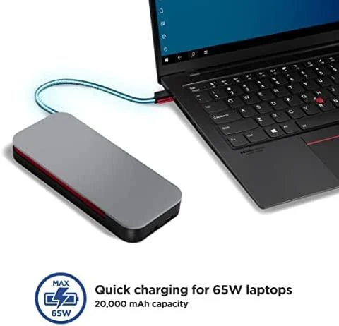 Lenovo | Nešiojamas kompiuteris Power Bank | Go G0A3LG2WWW | 20000 mAh | 390 g | Storm Pilkas