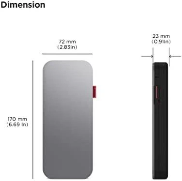 Lenovo | Nešiojamas kompiuteris Power Bank | Go G0A3LG2WWW | 20000 mAh | 390 g | Storm Pilkas