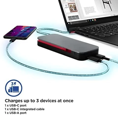 Lenovo | Nešiojamas kompiuteris Power Bank | Go G0A3LG2WWW | 20000 mAh | 390 g | Storm Pilkas