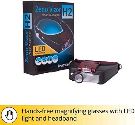Didinamieji stiklai su LED Zeno Vizor H2 1,5 / 3 / 6,5 / 8x L69669 LEVENHUK