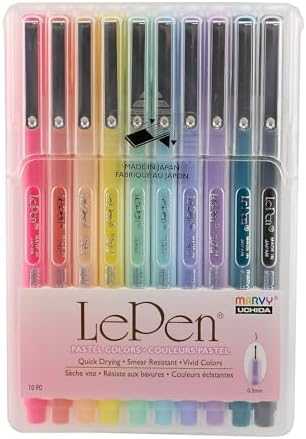 Marvy Uchida Stilingi rašikliai plonu antgaliu Le Pen 4300-10PX Pastel, 10vnt.