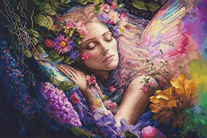 LetiStitch luca S Siūlų kryželiu rinkinys "Gėlių lova" 42x28cm SLETIL8081