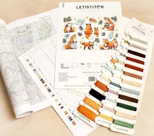 LetiStitch luca S Kryželiu siuvinėjimo rinkinys "Foxy New Year" 39x27cm SLETIL8802