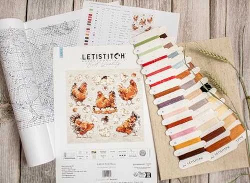 LetiStitch luca S Dryžuotos vištos 33x30 cm SLETIL8819