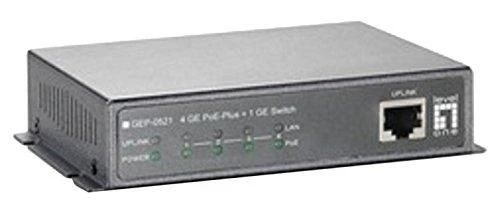 Šakotuvas Level One Carruzzo LevelOne GEP-0521 tinklo komutatorius Ne-valdomas Gigabit Ethernet (10/100/1000) Maitinimas per Eternetą (PoE) Pilka