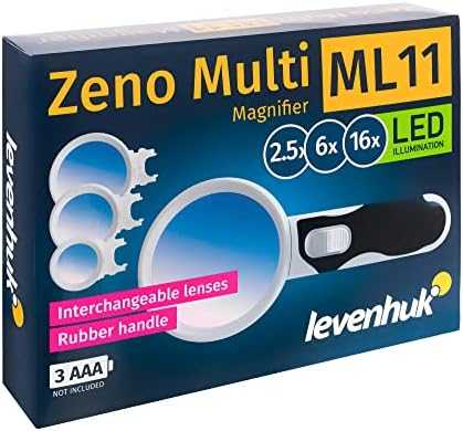 Didinamasis stiklas su LED Zeno Multi ML11 2.5/6/16x L72605 LEVENHUK