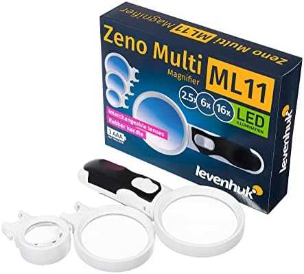Didinamasis stiklas su LED Zeno Multi ML11 2.5/6/16x L72605 LEVENHUK