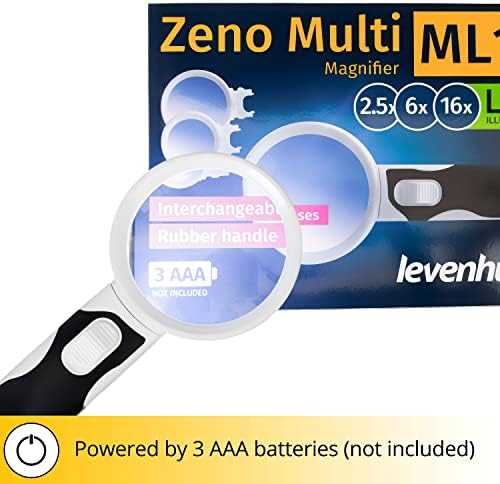 Didinamasis stiklas su LED Zeno Multi ML11 2.5/6/16x L72605 LEVENHUK