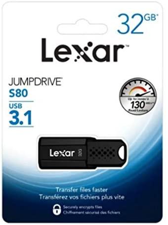 Lexar | USB atmintinė | JumpDrive S80 | 32 GB | USB A tipo | Juodas