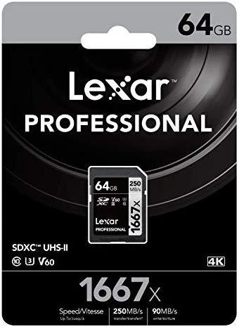 Atminties kortelė LEXAR PROFESSIONAL SDHC / SDXC 1667X UHS-II 64GB