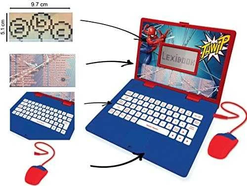 Laptop Nešiojamas kompiuteris Žmogus-voras, edukacinis nešiojamas kompiuteris, dvikalbis, pl/angl, 124 veiklos