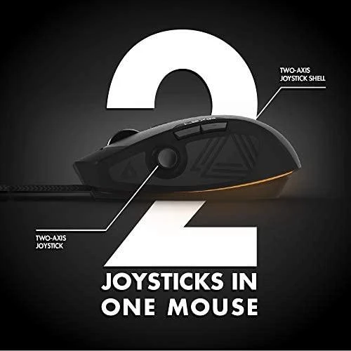 Kompiuterio pelė LEXIP PU94 – Wired 3D mouse with internal joystick, thumb joystick and ceramic pads – 6 buttons and 12 programmable macros