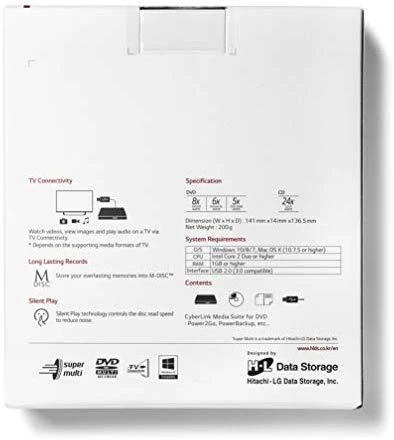 LG H.L duomenų saugykla | Itin plonas nešiojamasis DVD rašiklis | GP57EB40 | Sąsaja USB 2.0 | DVD±R/RW | CD skaitymo greitis 24 x | CD įrašymo greitis 24 x | Juodas | Stalinis kompiuteris / Nešiojamasis kompiuteris
