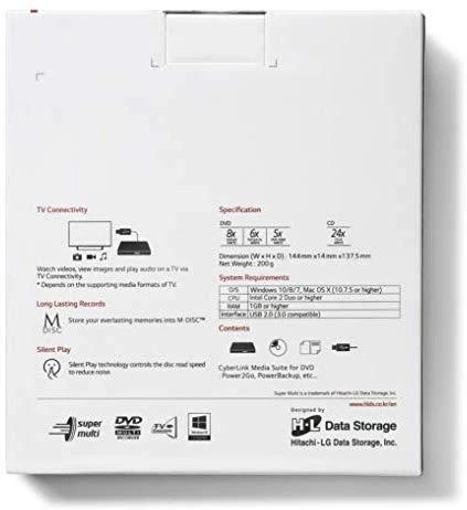 LG Hl Data Storage H.L duomenų saugykla | Itin plonas nešiojamas DVD rašytuvas | GP60NS60 | Sąsaja USB 2.0 | DVD±R/RW | CD skaitymo greitis 24 x | CD įrašymo greitis 24 x | Sidabras | Stalinis kompiuteris / Nešiojamasis kompiuteris