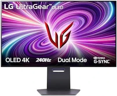 Žaidimų monitorius LG UltraGear 32" Dual-Mode OLED 4K, su garsiakalbiais
