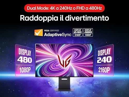Žaidimų monitorius LG UltraGear 32" Dual-Mode OLED 4K, su garsiakalbiais