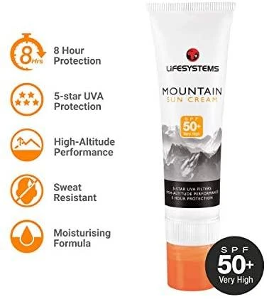 Kremas nuo saulės/vazelinas Lifesystems Mountain Factor 50+ Sun Kreminis Stick