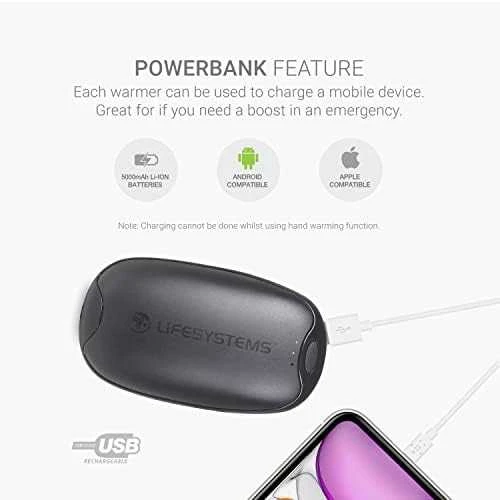 Įkraunamas rankų šiltukas Lifesystems Rechargeable Dual Palm Handwarmer