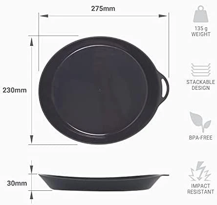 Lėkštė Lifeventure Ellipse Plate - Pilka