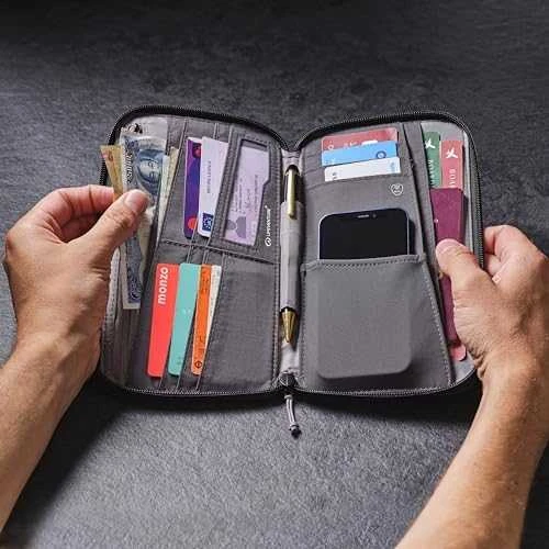 Kortelių dėklas Lifeventure RFID Recycled - Pilka