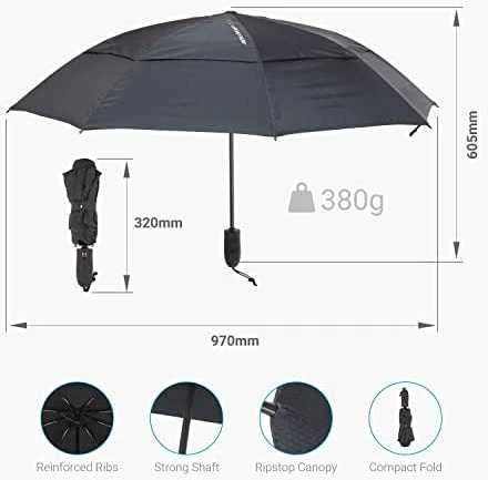 Kelioninis skėtis Lifeventure Trek Medium - Juoda