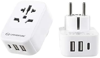 Elektros lizdų adapteris Lifeventure World to Europe USB