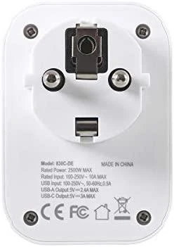 Elektros lizdų adapteris Lifeventure World to Europe USB