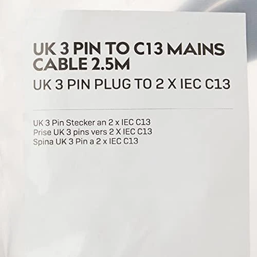 Maitinimo Laidas - LINDY UK 3 Kontaktų į 2x C13 Maitinimo Laidas, 2,5 m, Juodas