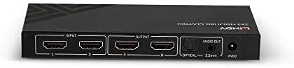 AV Jungiklis - LINDY 2x2 HDMI 18G Matrix Sujungimas ir Perjungimas, 4096x2160@60Hz, Juodas