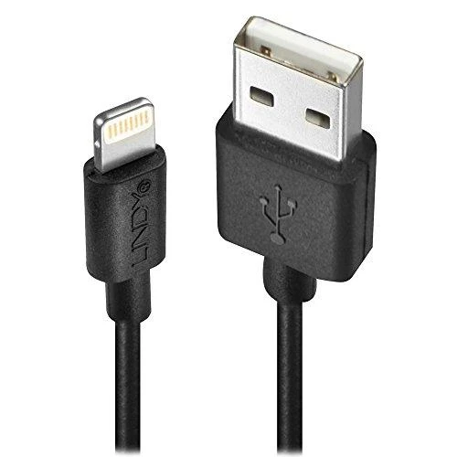 USB Kabelis - LINDY USB Type A į Lightning Laidas, M/M, 480Mbps, 1 m, Juodas