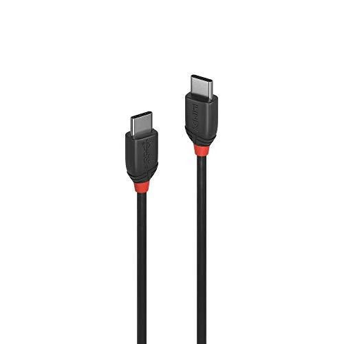 USB Kabelis - LINDY USB 3.2 Type C Kabelis, M/M, 20Gbps, 60W PD, 0.5 m, Juodas