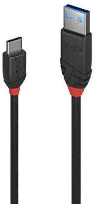 USB Kabelis - LINDY Juodas Line USB 3.2 Type A į C Laidas M/M, 10Gbps, 1.5 m, Juodas