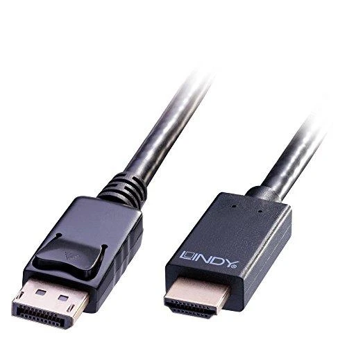Adapteris - LINDY Ekranas Port į HDMI 4K30Hz Adapterio Kabelis, 0.5 m, Juodas