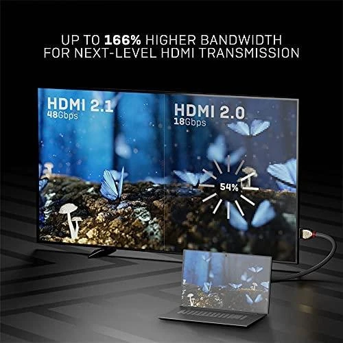 Lindy HDMI 2.1 itin didelės spartos M/M 1m pilka/auksinis