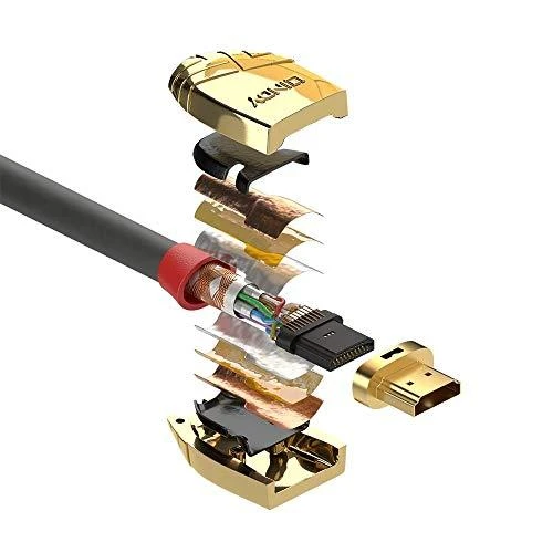 Lindy HDMI 2.0 didelės spartos M/M 5m pilka/auksinis
