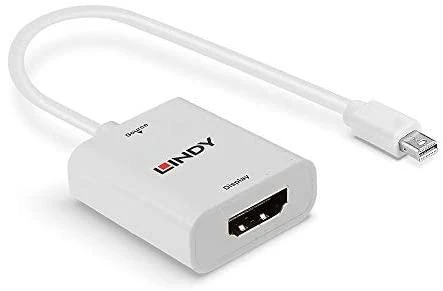 Adapteris - LINDY Mini DisplayPort 1.2 į HDMI 4K 60Hz Aktyvus Adapteris Konverteris, Baltas