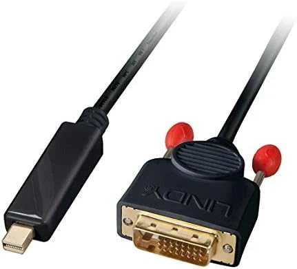 Lindy Mini DisplayPort į DVI-D kabelio jungtys