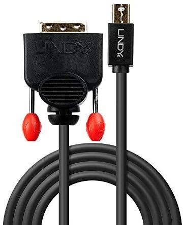 Lindy Adapteris - Mini DisplayPort į DVI 1m 1920x1200@60Hz Nikelio Danga