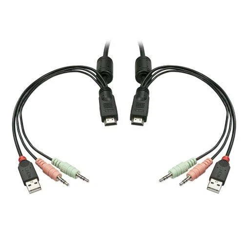 KVM Switch - LINDY 2 Prievadų HDMI 4K30, USB 2.0 Garso KVM Switch, Juodas