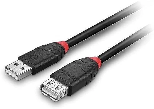 USB Prailginimo Laidas - LINDY Aktyvus Plonas USB 2.0 Prailginimo Laidas, M/F, 480 Mbps, 5 m, Juodas