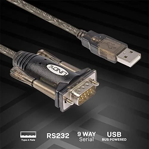 Adapteris - LINDY USB į Serijinį Konverterį Lite Adapteris, Juodas