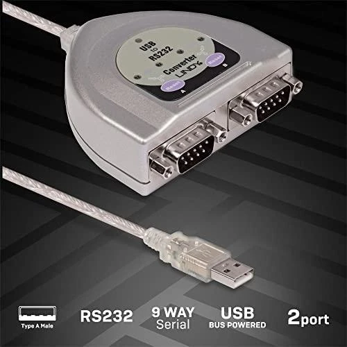 Lindy Adapteris - FTDI 2 prievadų nuoseklusis keitiklis 12 Mbps, 0°C iki 40°C