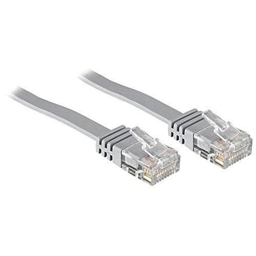 Tinklo Kabelis - LINDY Cat.6 U/UTP Plokščias Tinklo Kabelis, RJ45, M/M, 250MHz, 32AWG, 2 m, Pilkas